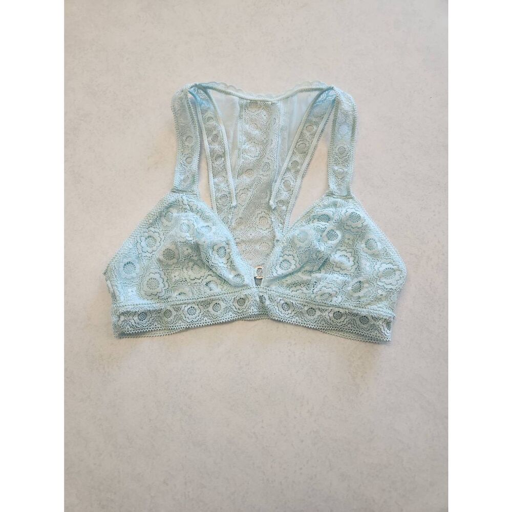 American Eagle Outfitters Aerie Bralette Blue Lace Size S Racerback